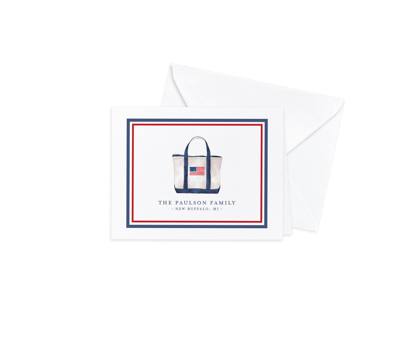 Boat Tote Flag Folded Notecards