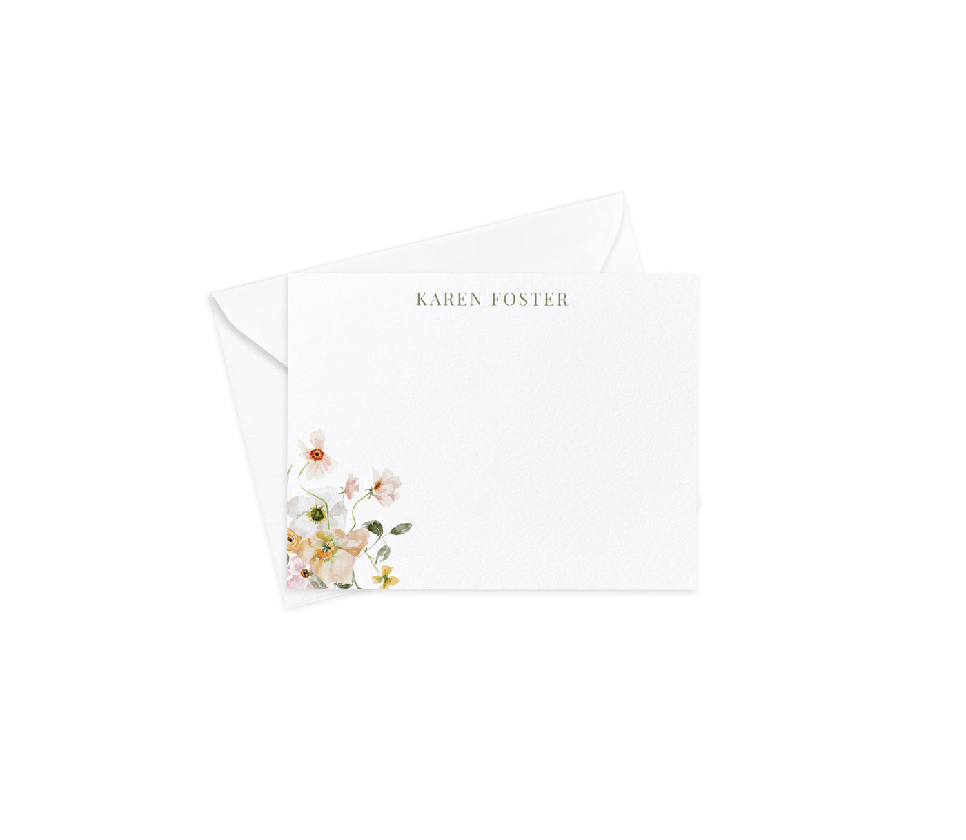 Delicate Floral Flat Notecards