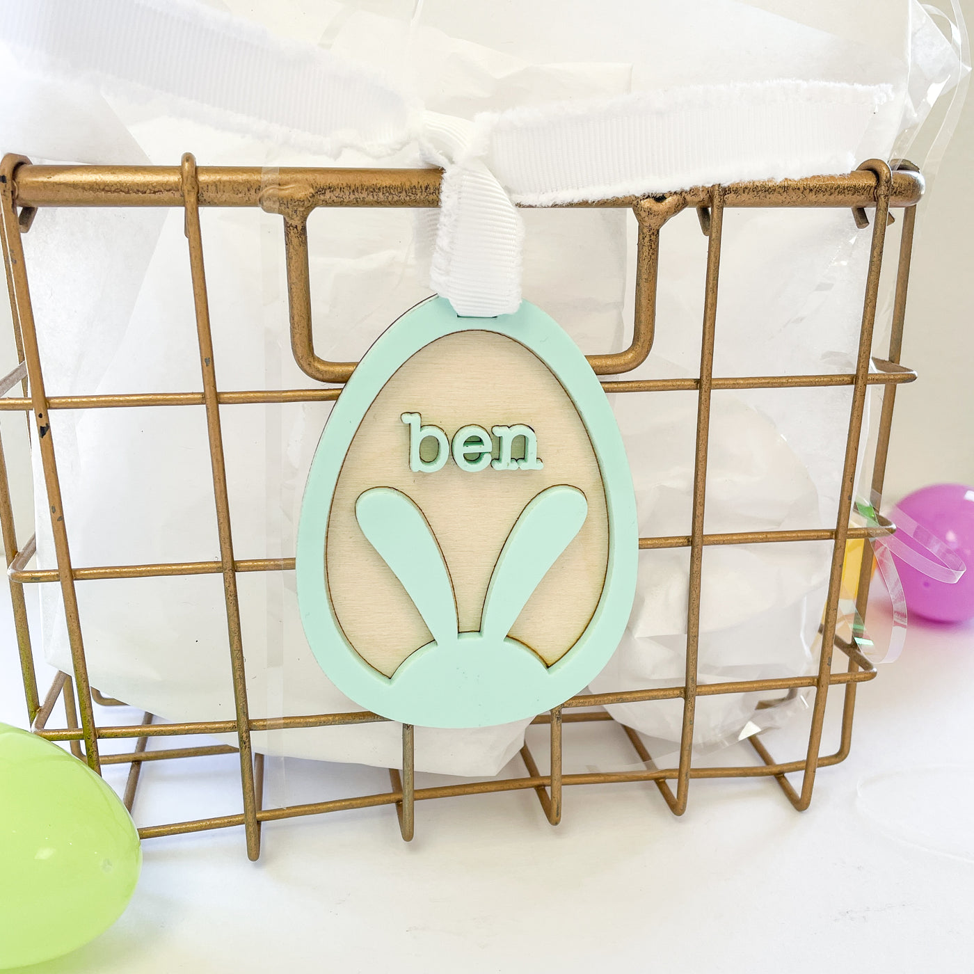 Personalized Easter Basket Tags, Egg Shape