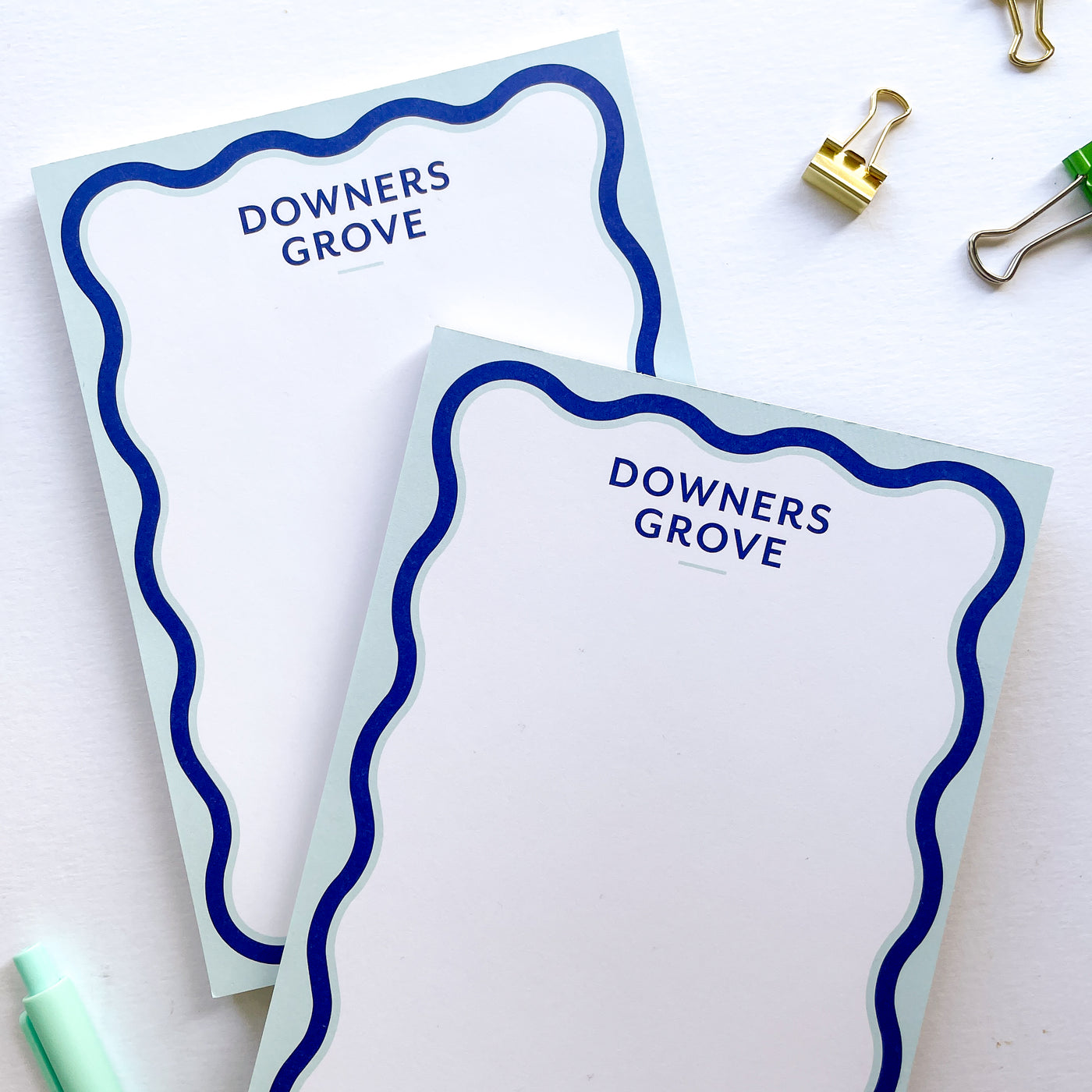 Downers Grove Notepad - Blue Wave