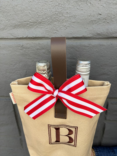Personalized Wine Bag Box Initial in Chocolate