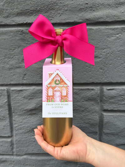 Wine Bottle Tag Gingerbread House
