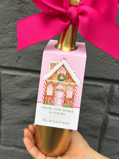 Wine Bottle Tag Gingerbread House