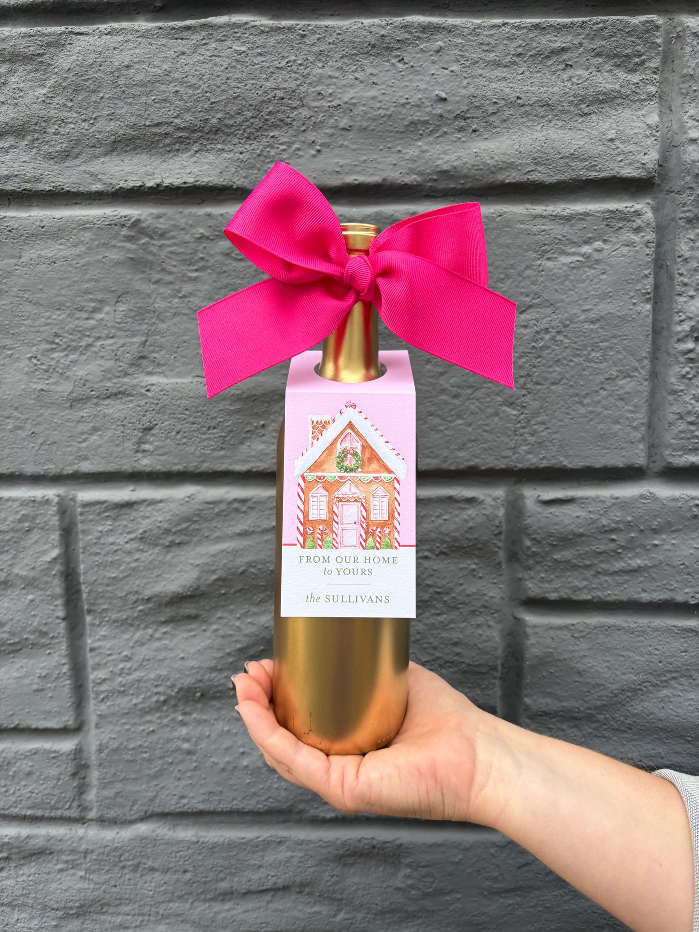 Wine Bottle Tag Gingerbread House
