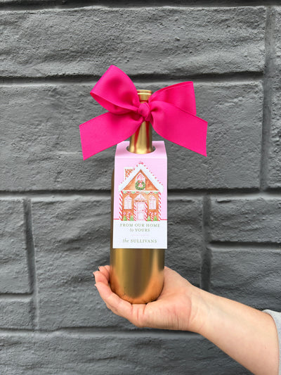 Wine Bottle Tag Gingerbread House