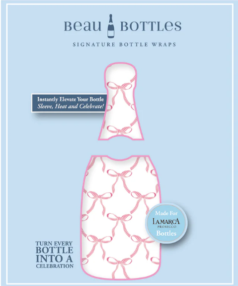 Grandmillenial Pink Bows Bottle Wrap – La Marca Edition