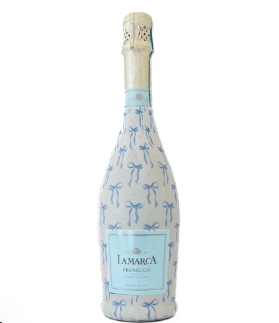 Grandmillenial Blue Bows Bottle Wrap – La Marca Edition