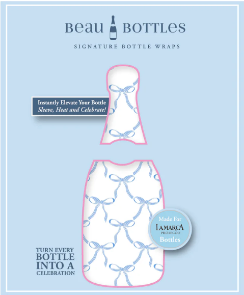 Grandmillenial Blue Bows Bottle Wrap – La Marca Edition