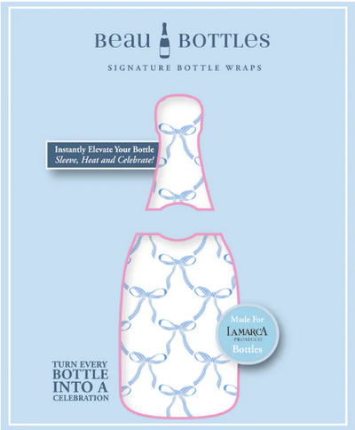 Grandmillenial Blue Bows Bottle Wrap – La Marca Edition