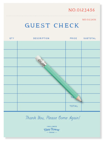Tiny Town Play Notepad - Guest Check