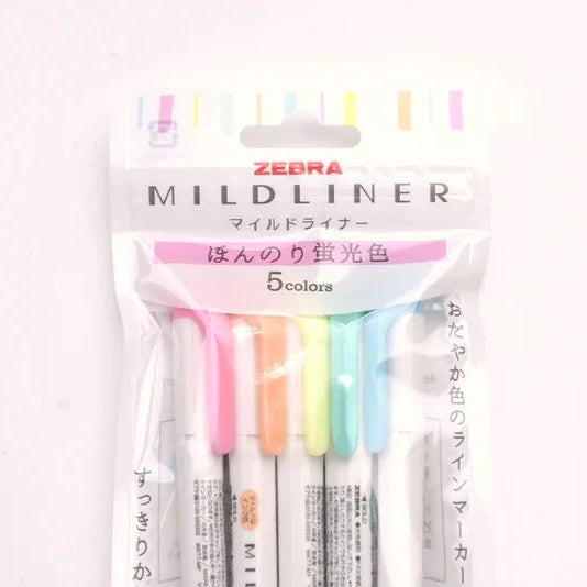 ZEBRA Mildliner Double-Sided Highlighter - 5 Pack, Pastels