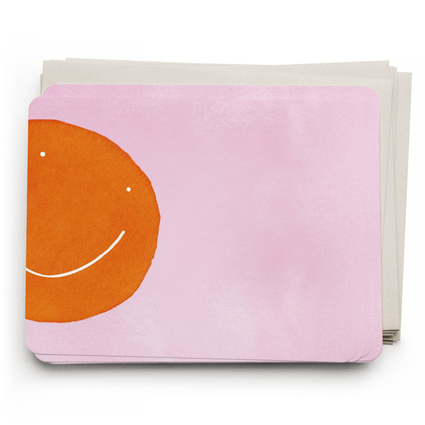Orange Smiley Flat Notecards