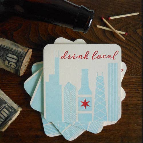 Drink Local Chicago Coasters