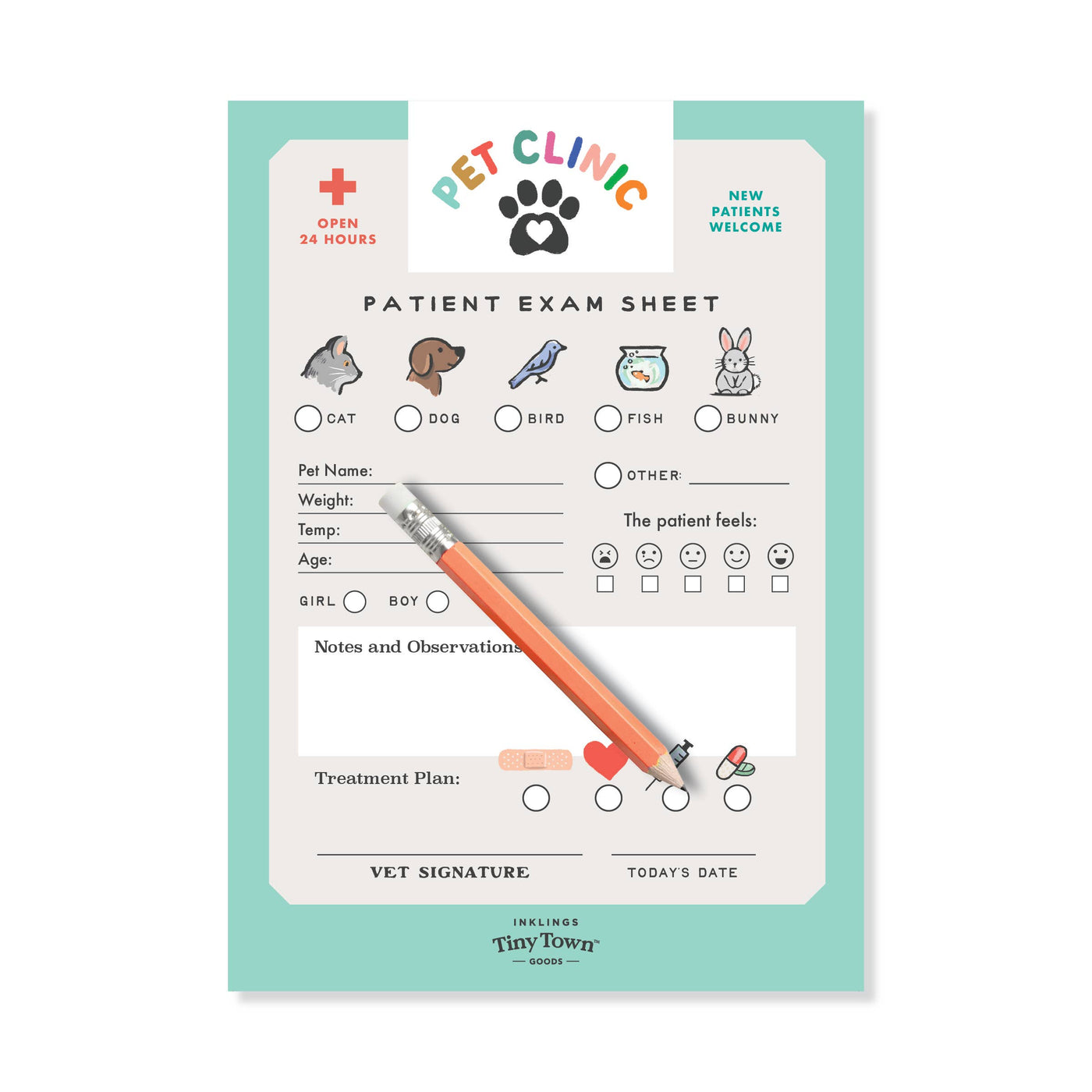 Tiny Town Play Notepad - Pet Clinic