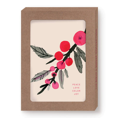 Peace Love Color Joy Boxed Holiday Cards - Set of 10