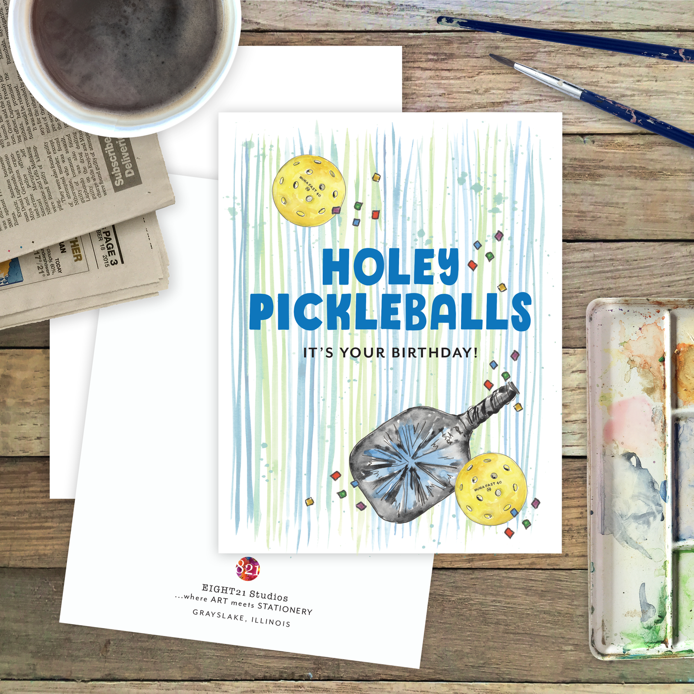 Holey Pickle Balls Birthday Card