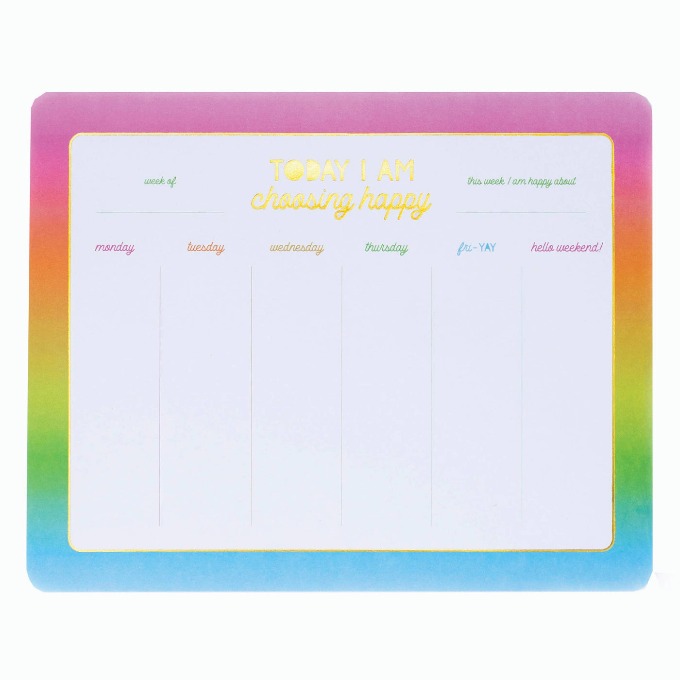 Choose Happy Weekly List Pad Planner