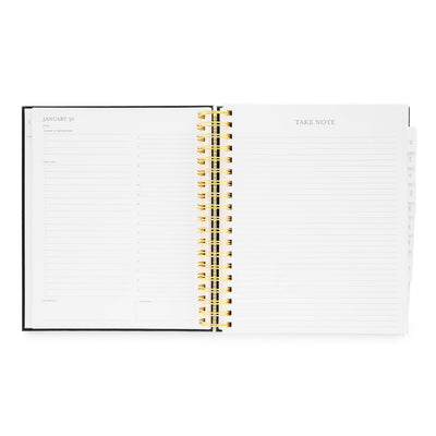 2025 Black Daily Spiral Planner