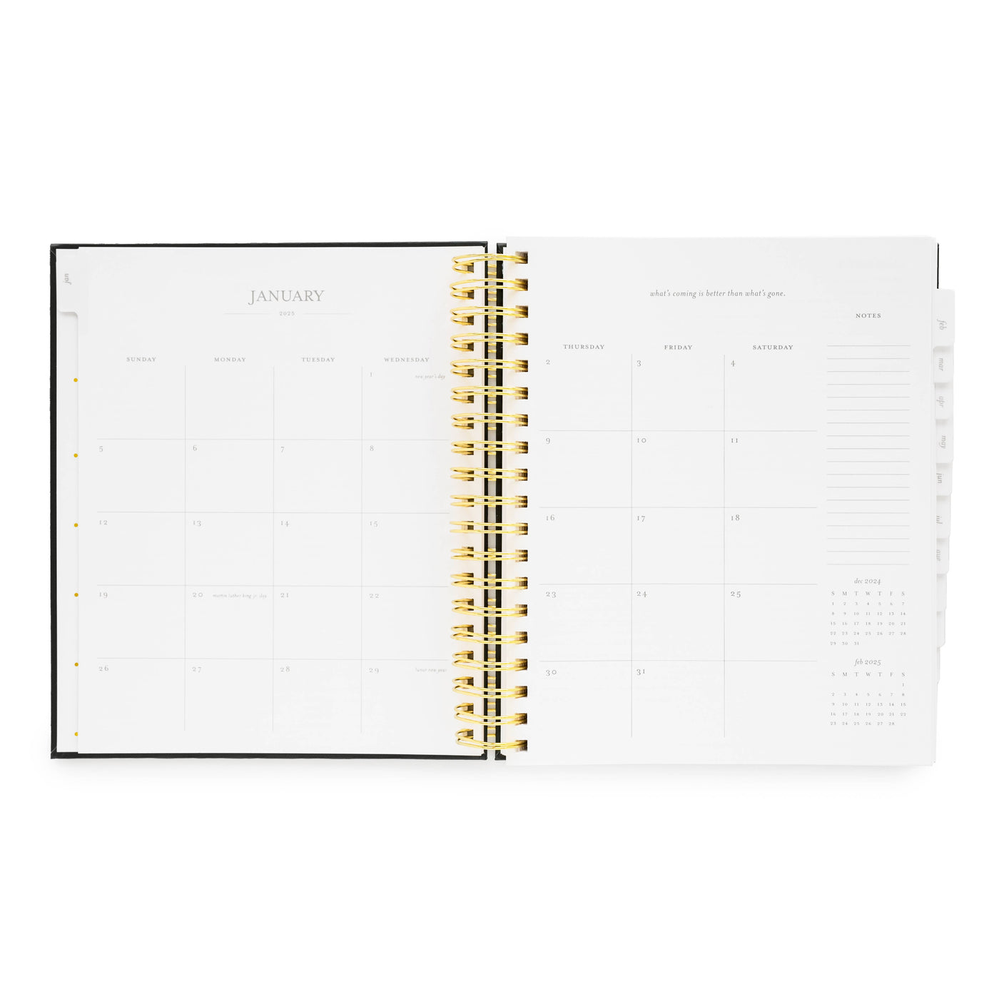 2025 Black Daily Spiral Planner