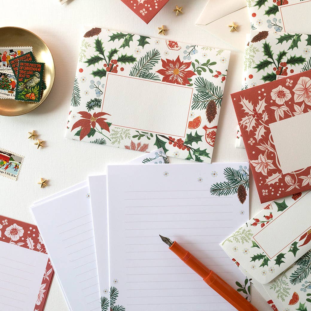 Christmas Flora Letter Writing Set