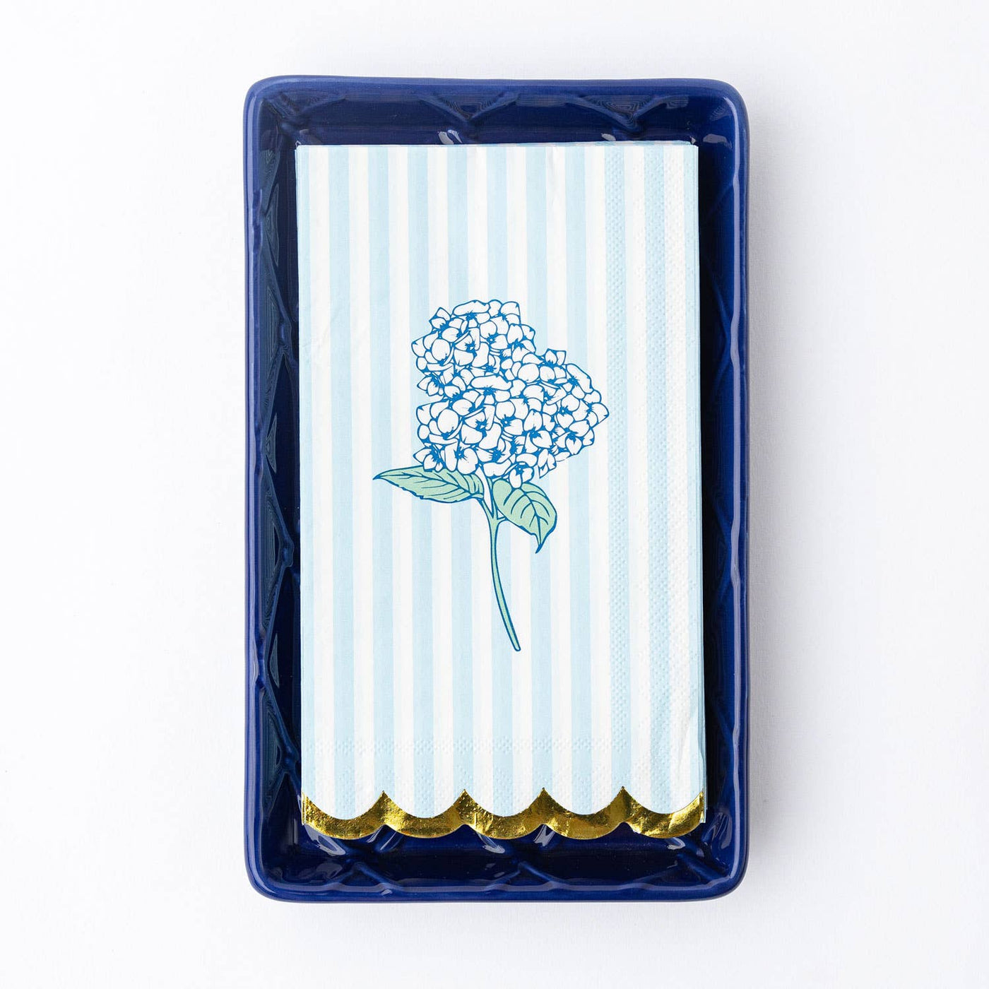 Navy Textured Guest Towel Tray