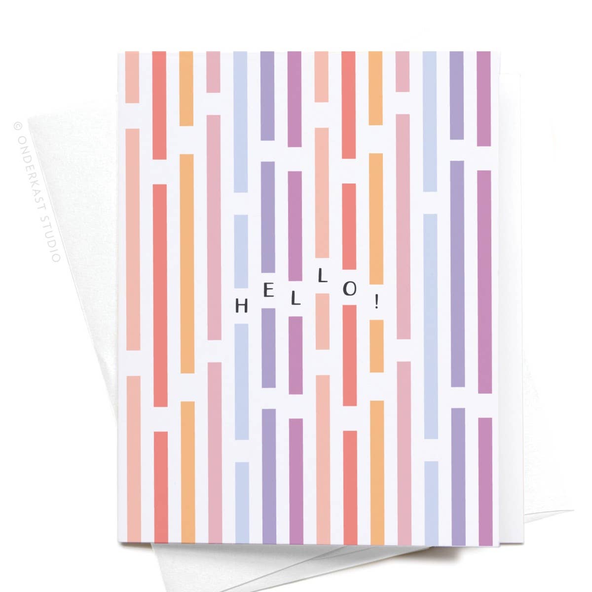 Hello! Wonky Stripes Greeting Card