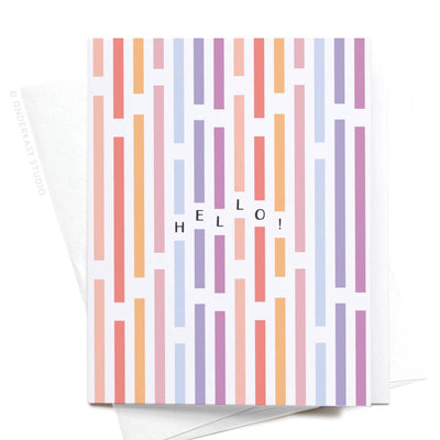 Hello! Wonky Stripes Greeting Card