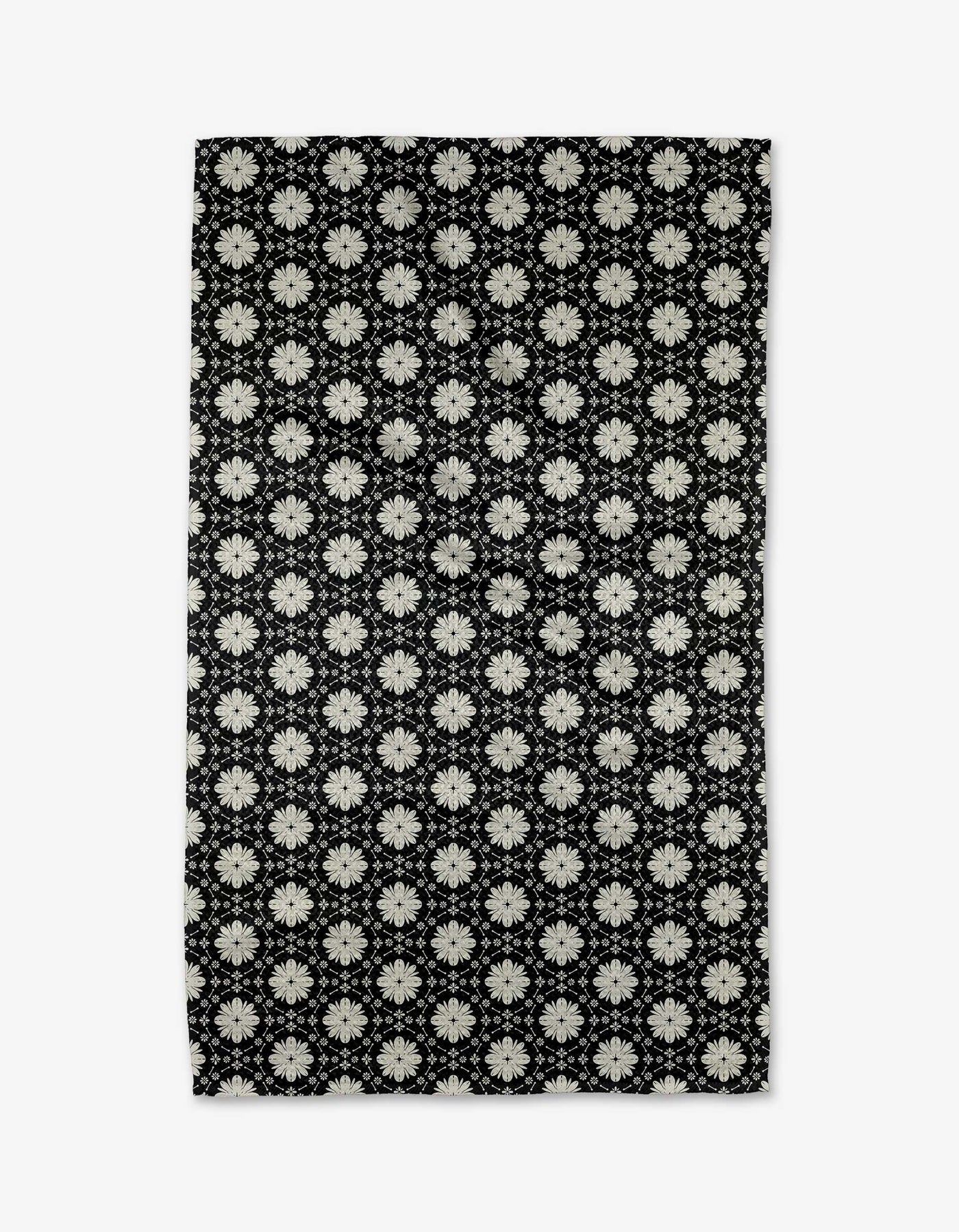 Monochrome Floral Tea Towel