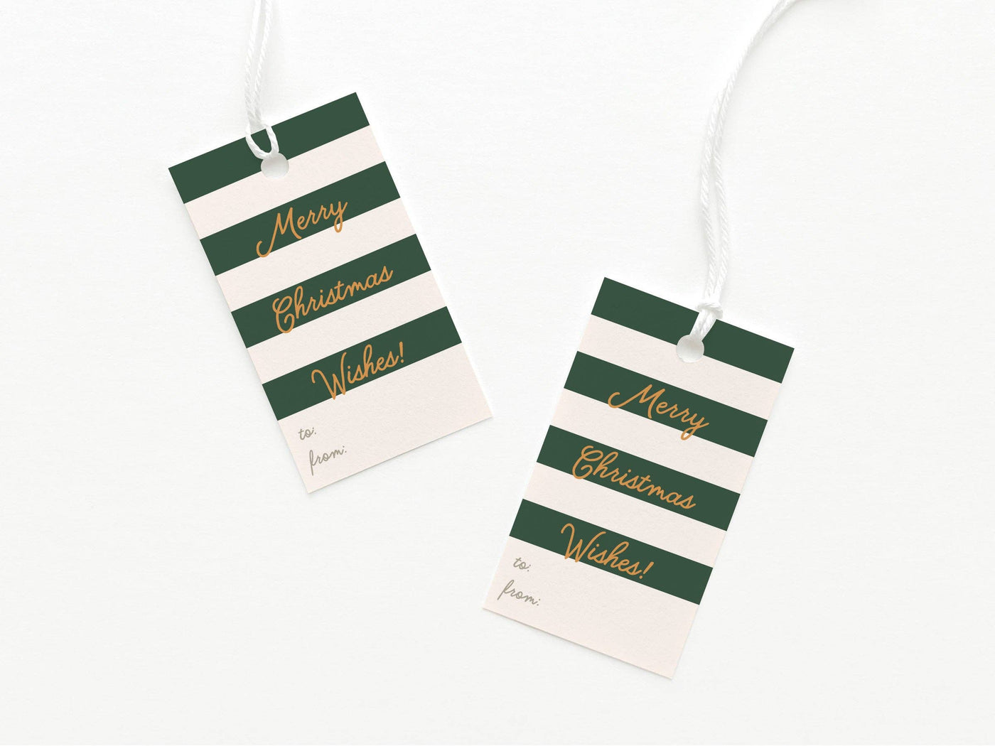 Merry Christmas Wishes Stripe Gift Tag