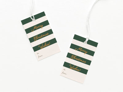 Merry Christmas Wishes Stripe Gift Tag