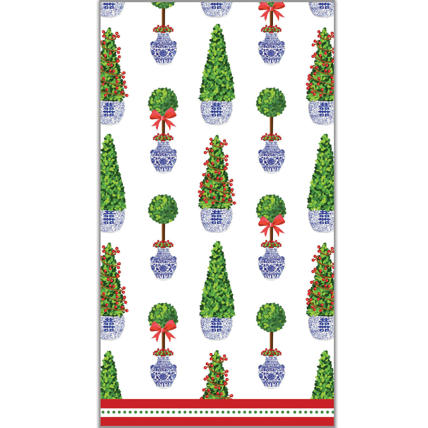 Christmas Topiaries Paper Guest Towels | Luxe Pack of 40