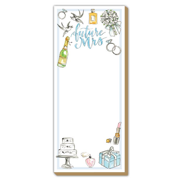 Handpainted Future Mrs with Bridal Icons Luxe Pad