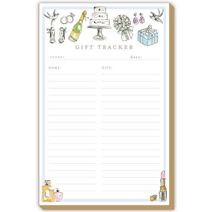 Gift Tracker with Bridal Icons, Luxe Large Notepad