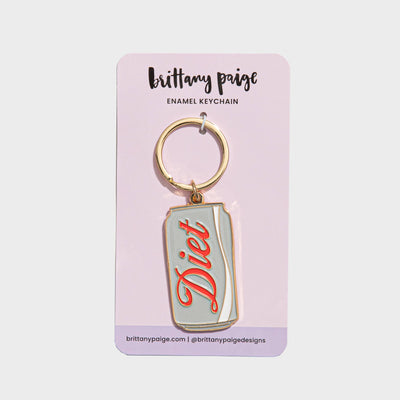 Diet Soda Can Enamel Keychain Bag Charm