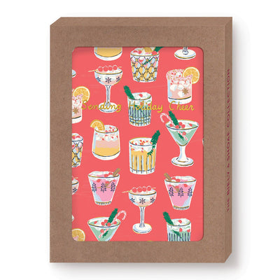 Festive Cocktails Boxed Holiday Cards - Set of 10