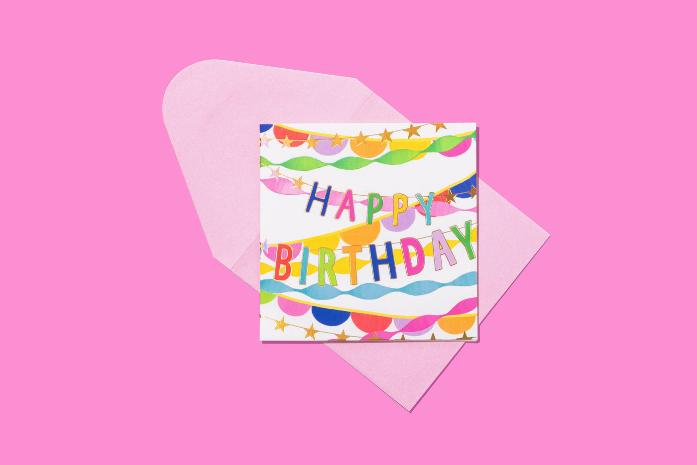 Gift Enclosure Card, Happy Birthday Streamers