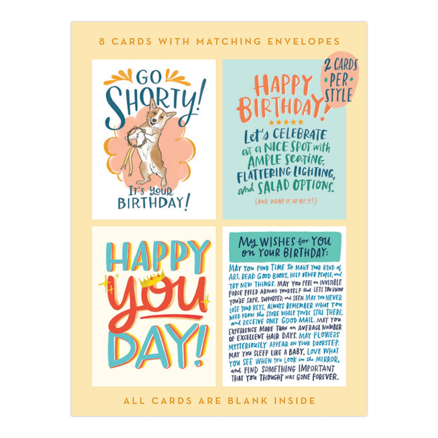 Birthday Cards, Box of 8 Assorted