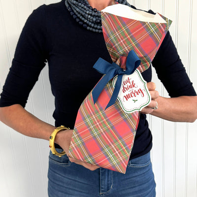 Paper Wine Bags, Tartan Plaid