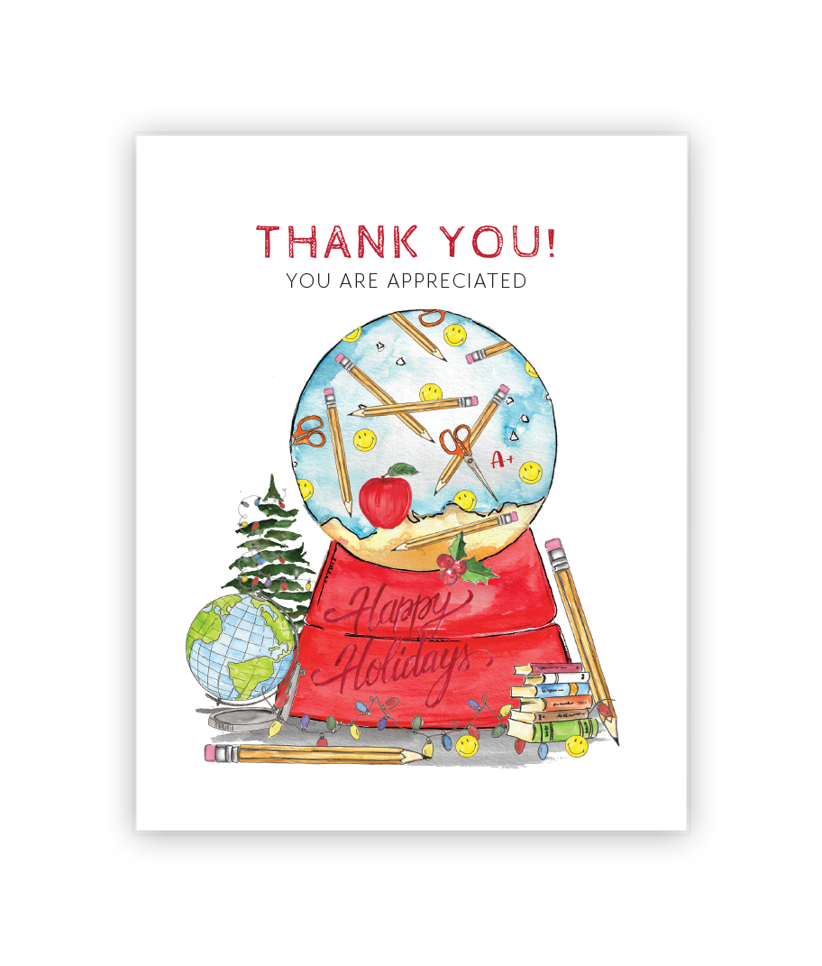 Teacher Appreciation Holiday Card, Christmas Greeting Card