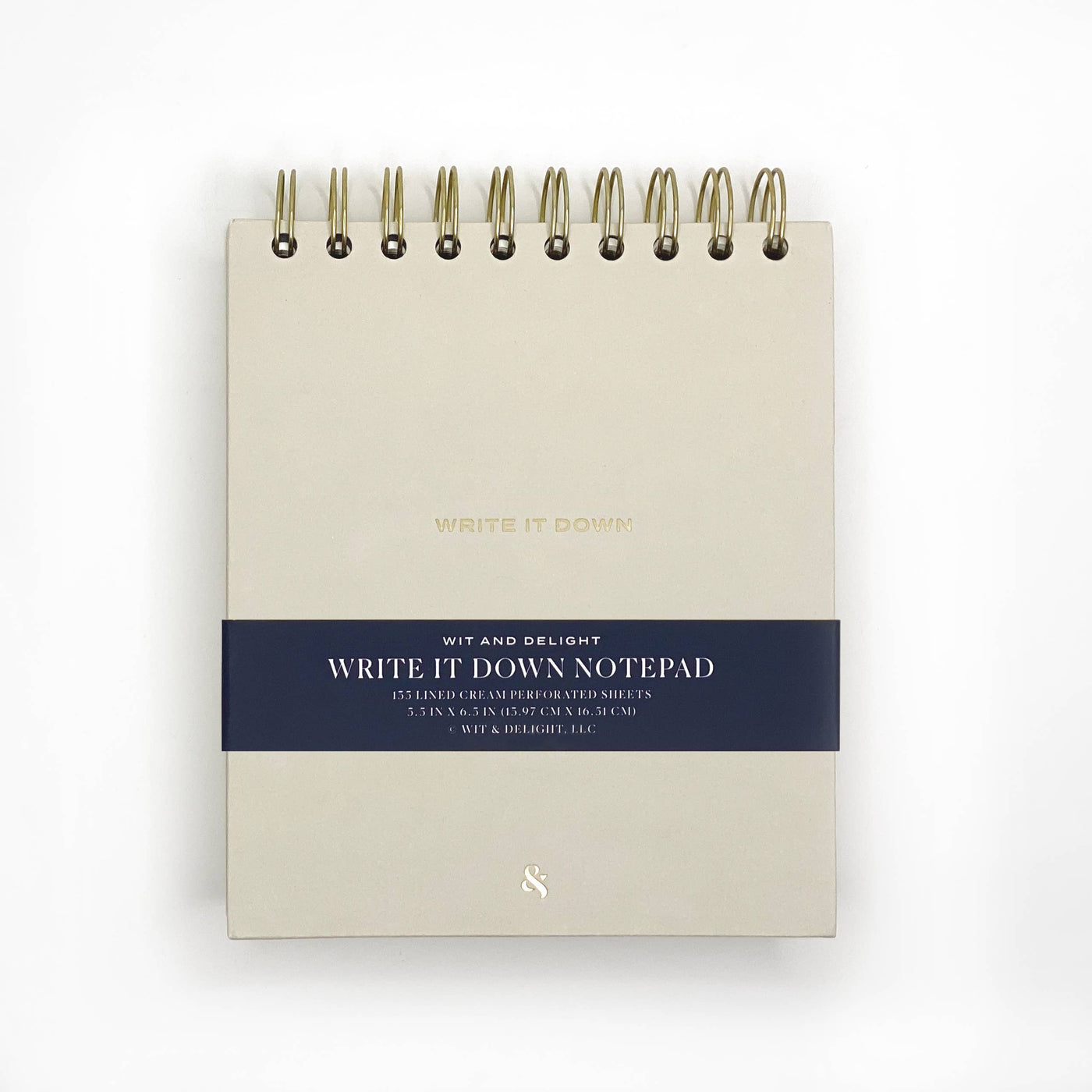 Write it Down Cream Desktop Notepad with Spiral Top