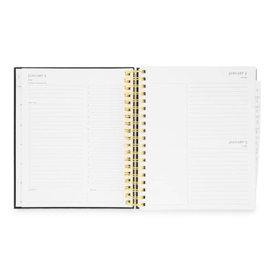 2025 Black Daily Spiral Planner