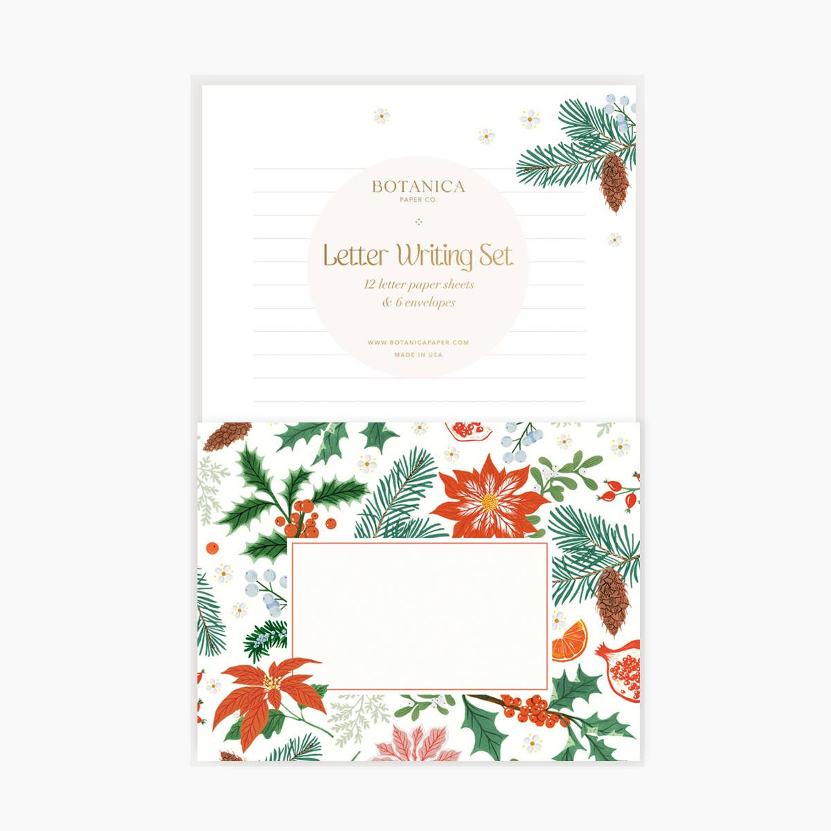 Christmas Flora Letter Writing Set