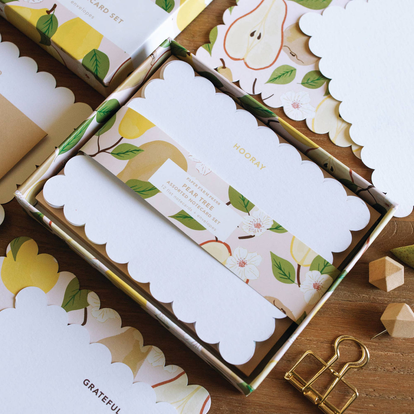 Pear Tree Assorted Flat Notecard Set