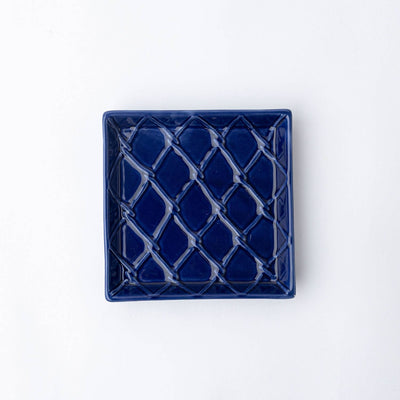 Navy Textured Beverage Napkin Tray