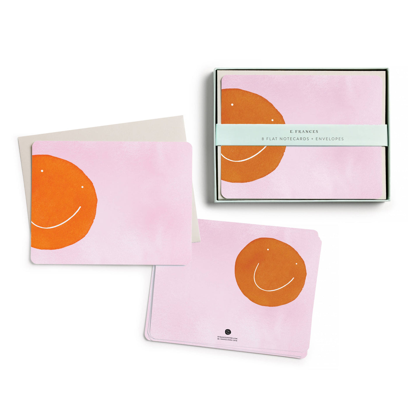 Orange Smiley Flat Notecards