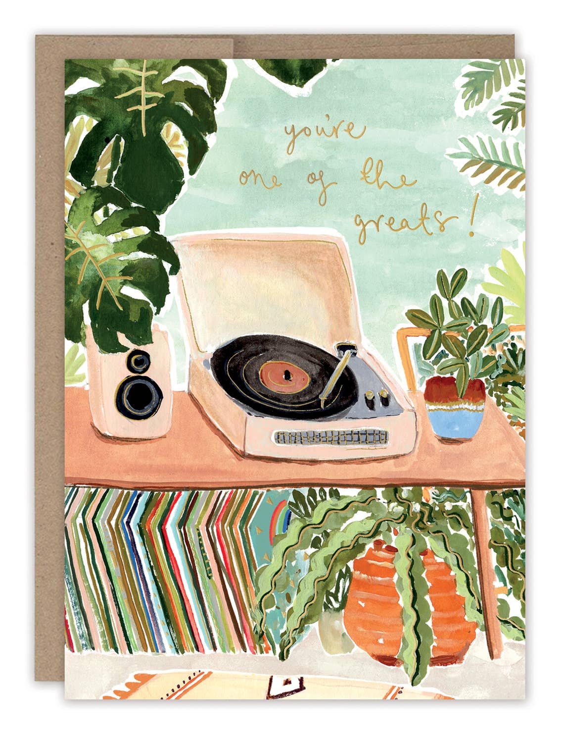 Record Player One Of The Greats Birthday Card