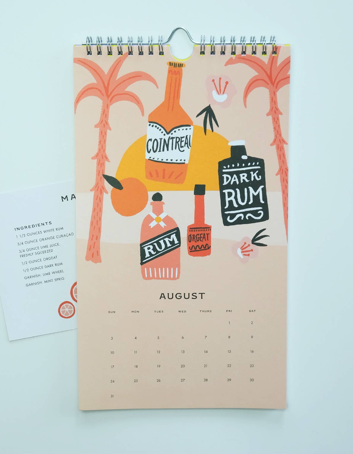 Cocktails 2025 Wall Calendar