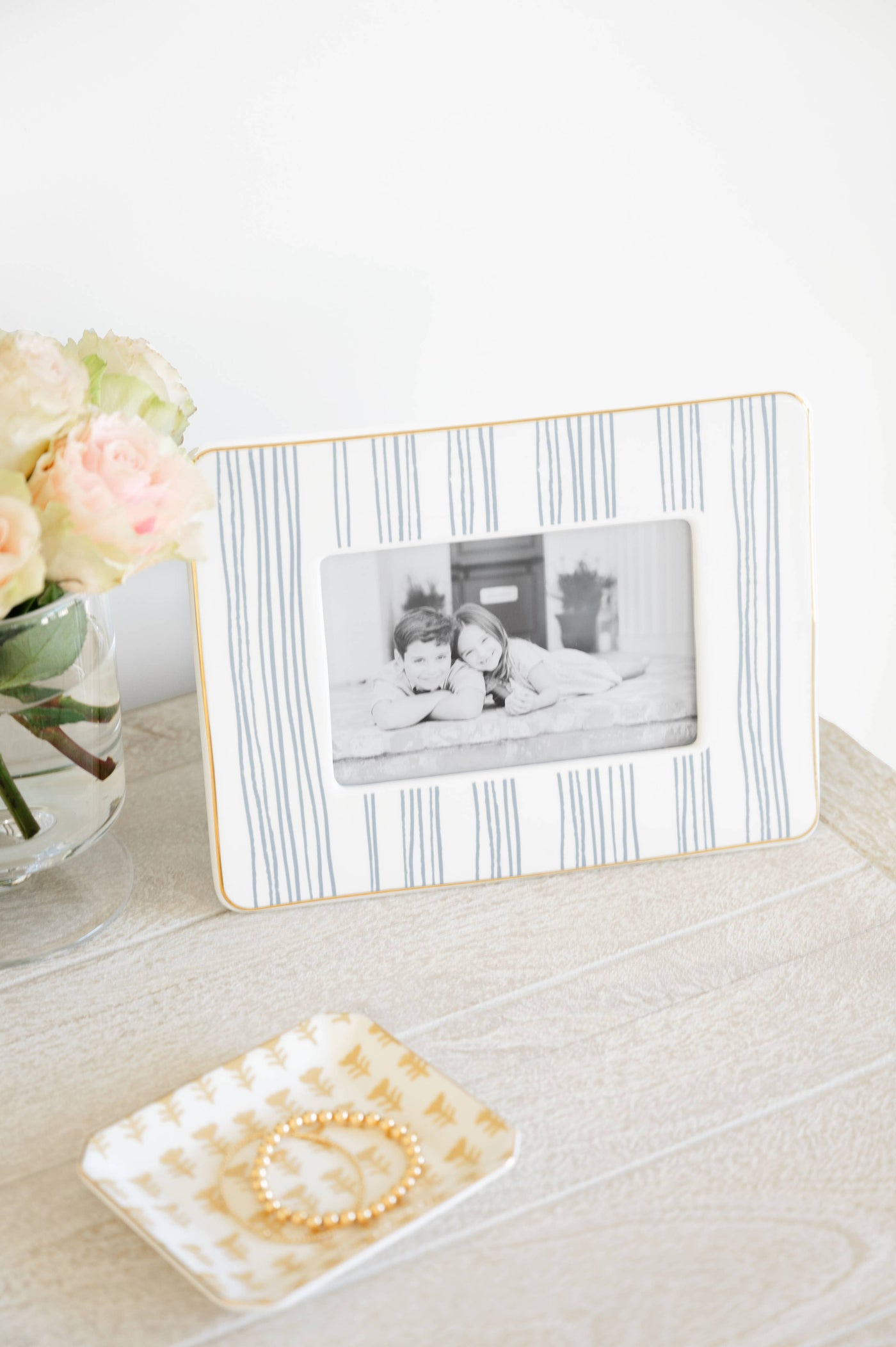 Chambray Blue Stripe Picture Frame