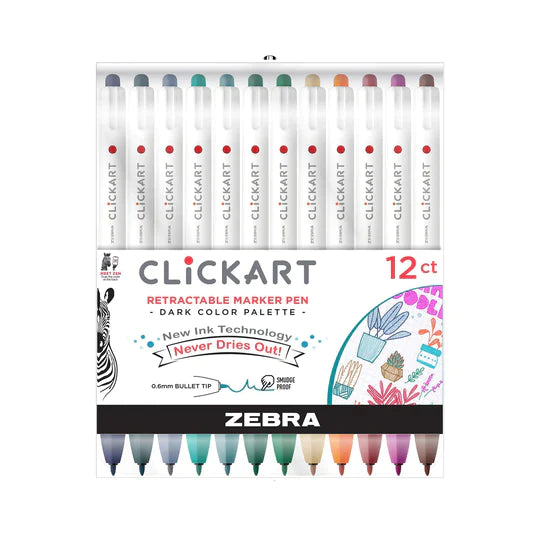 Clickart Marker Set 12 Pack - Dark