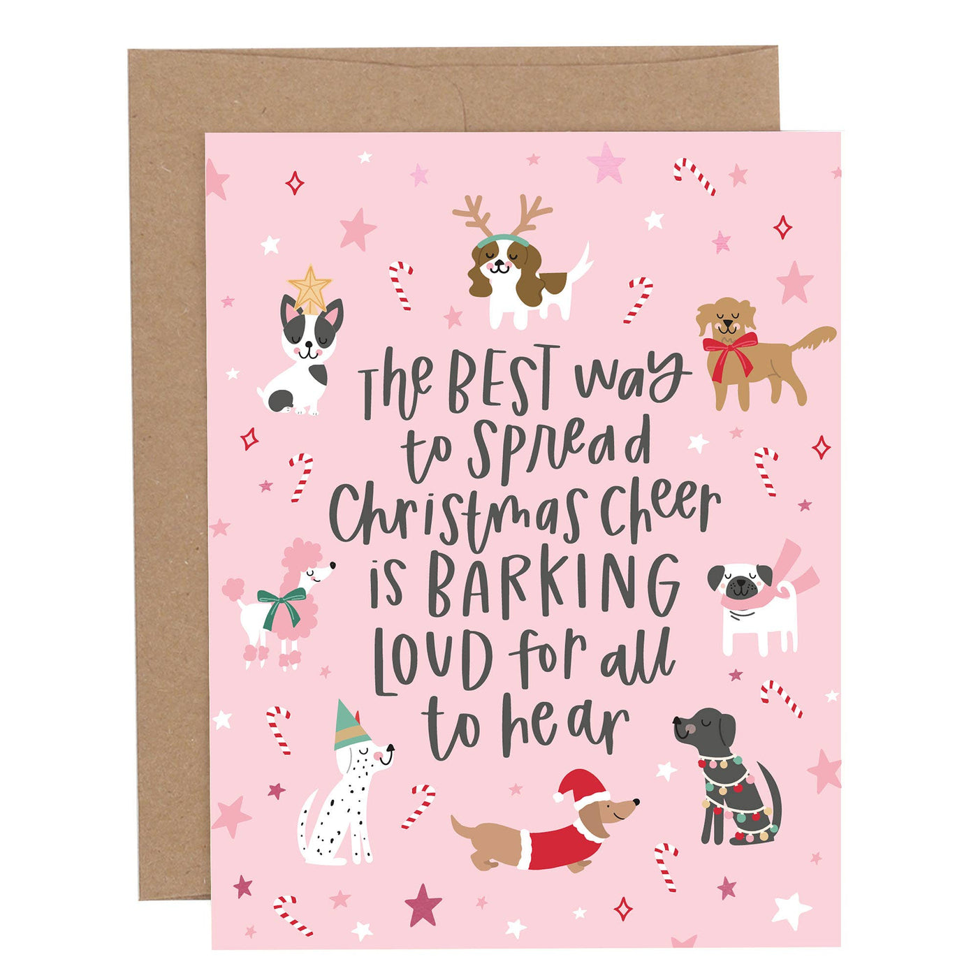 Barking Christmas Cheer Greeting Card